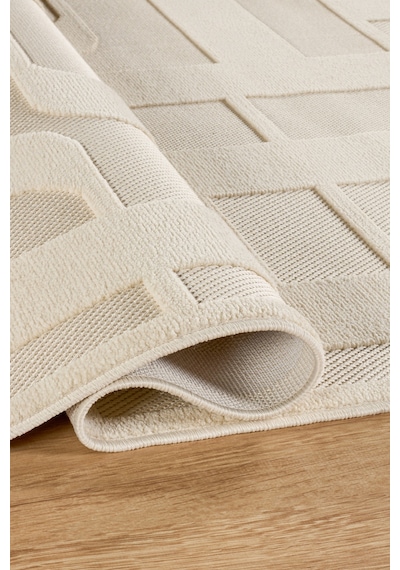 Kaşmir Halı İskandinav Tora White 100x200 Cm Salon Mutfak Halısı Yolluk Beyaz