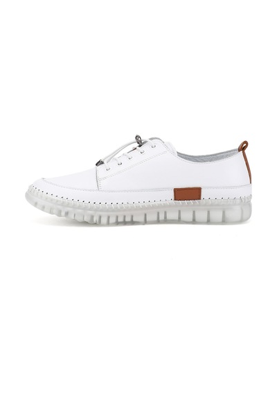 Diğer Kadın Beyaz Bağcıklı Hakiki Deri Sneaker Ddza80742321 Beyaz