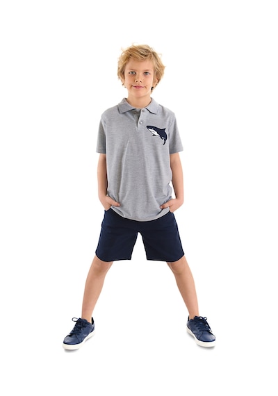 Shark Erkek Çocuk Yazlık Polo Yaka T-shirt Gabardin Şort Takım