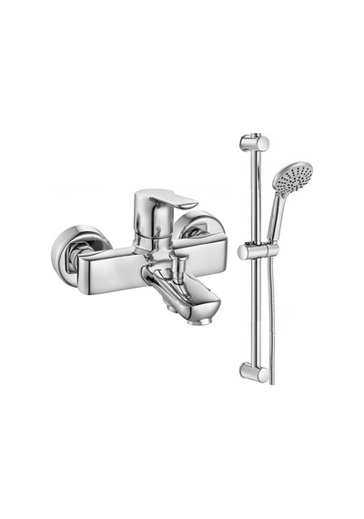 Eca Luna Banyo Bataryası + Eca Logica Sürgülü Duş Seti Üst Takımı Krom