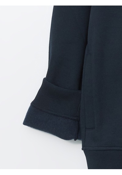 Lcw Vision Lacivert Dik Yaka Uzun Kollu Erkek Fermuarlı Sweatshirt