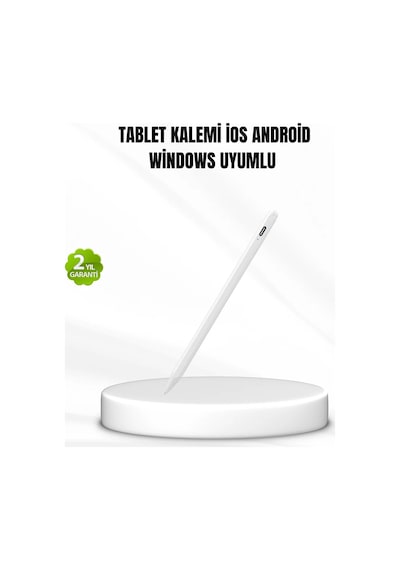Akıllı Dokunmatik Kalem Type-c Şarjlı, Manyetik, Apple Pencil Alternatifi Stylus Pen Beyaz