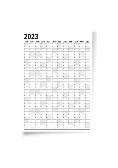 2026 Yıllık Planlayıcı Duvar Takvim Siyah Yearly Wall Planner