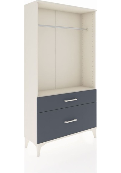 Arges Dolap Tek Raflı 2 Çekmeceli Tek Askılı 88x30x163 Aytaşı-antrasit Aytası