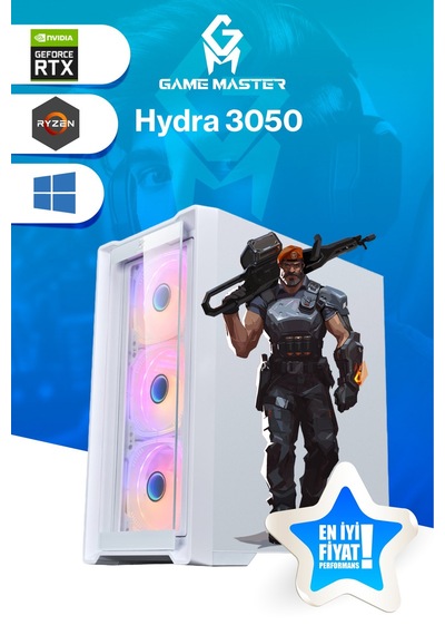 Game Master Hydra 3050 R5-5500 32 GB 512 GB NVMe M.2 SSD RTX3050 Free Dos Masaüstü Oyuncu Bilgisayarı