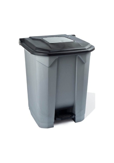 Planet Konteyner Bahçe Çöp Kovası Tekerlekli Siyah Kapak 50 Lt. Ahşap