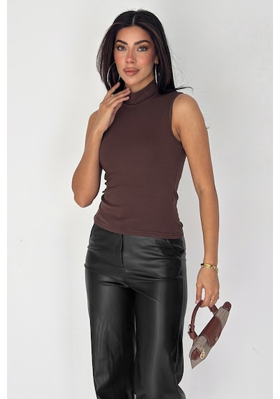 Noa & Noa Kadın Kolsuz Boğazlı Basic Body Sleek Core Kahverengi Noa & Noa Kadın Kolsuz Boğazlı Basic Body Sleek Core Kahverengi