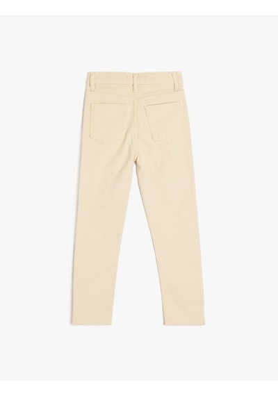 Koton Beli Ayarlanabilir Lastikli Pamuklu Slim Fit Pantolon Ekru 5skb40012td Ekru Koton Beli Ayarlanabilir Lastikli Pamuklu Slim Fit Pantolon Ekru 5skb40012td Ekru