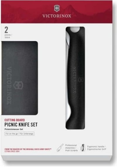 Victorinox 6.7193f Kesme Tahtası Ve Katlanır Bıçak Set, Siyah Renkli