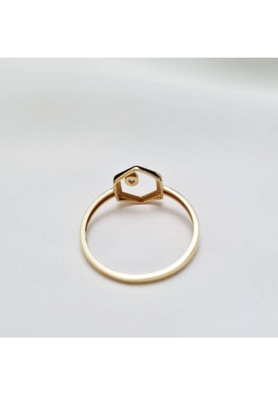 Hexagon Altın Yüzük 14K Modern 522201498