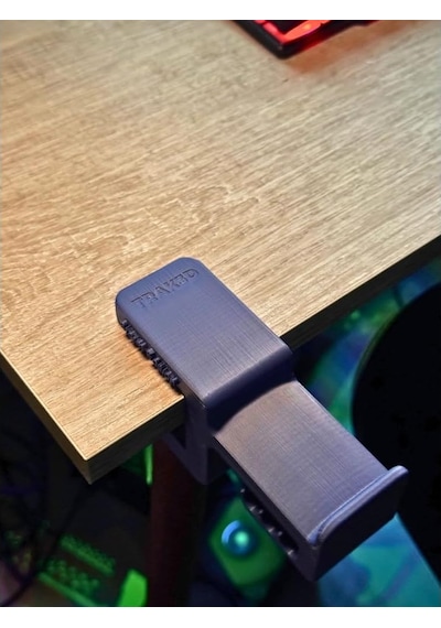 Gümüş Mavi Premium Asılabilir Kulaklık Standı-sağlam Kaydırmaz Keçeli, Ergonomik Storm Edition
