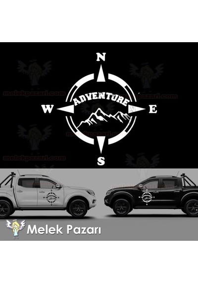 Adventure Pusula, Off Road - Karavan Oto Sticker, Araba Stic...