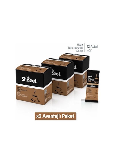 Shazel Hazır Türk Kahvesi Sade X 3 Adet