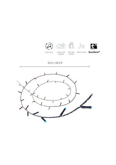 Wiz Rgb Akıllı Süsleme Işıkları - Yılbaşı Işıkları 20 Metre Renkli