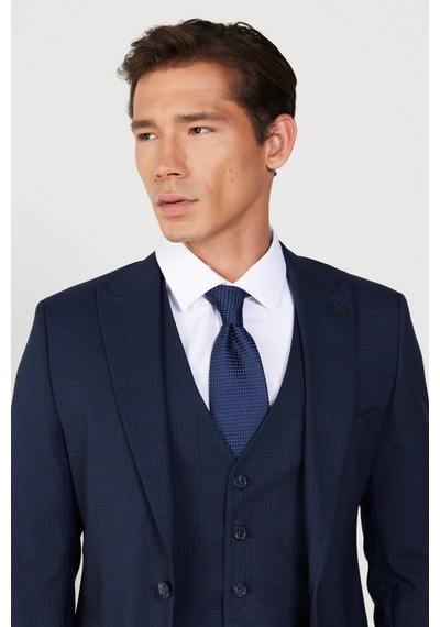 Ac&Co / Altınyıldız Classics Erkek Lacı-sıyah Slim Fit Dar Kesim Kırlangıç Yaka Kareli Yünlü Yelekli Takım Elbise Lacı-sıyah Lacivert - Siyah Ac&Co / Altınyıldız Classics Erkek Lacı-sıyah Slim Fit Dar Kesim Kırlangıç Yaka Kareli Yünlü Yelekli Takım Elbise Lacı-sıyah Lacivert - Siyah