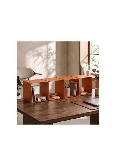 Node 4'lü Modüler Metal Tezgah Üstü Mutfak Rafı Ve Konsol Düzenleyici Stand 33x33 Cm Turuncu - 943953504 Turuncu
