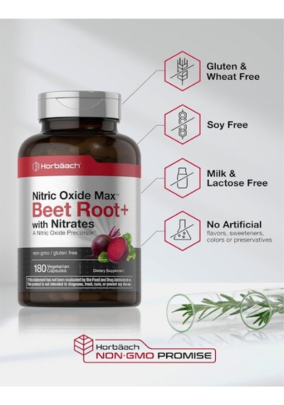 Horbäach Nitrik Oxide Max Beet Root + With Nitrates 180 Vegie... Aromasız