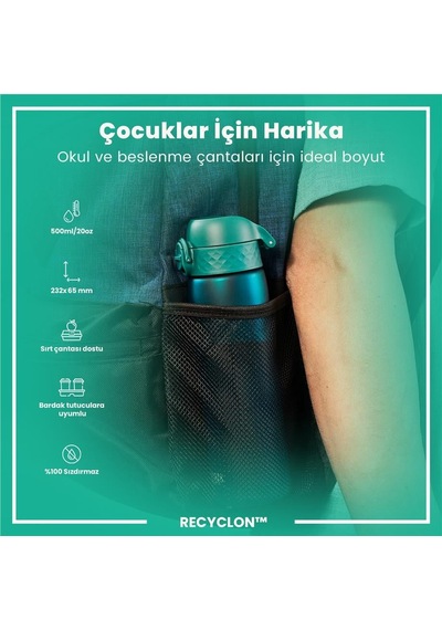 Ion8 - İnce Suluk - Deniz Mavisi - 500 Ml - Sızdırmaz - Bpa İçermeyen Mavi