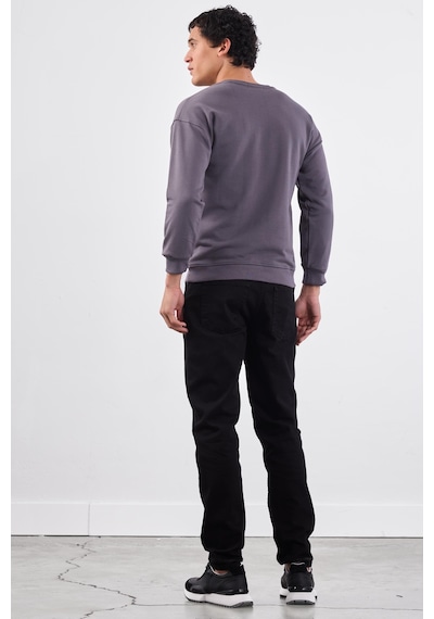 Dufy Antrasit Bisiklet Yaka Regular Fit Erkek Sweatshirt Antrasit