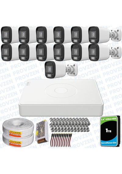 Provzen Unv Full Hd 13 Kamera Renkli Gece Görüş Mikrofonlu Olay Anında Bildirim