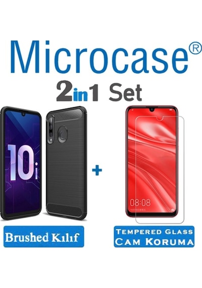 Huawei Enjoy 9S - Honor 10I Brushed Carbon Kilif + Cam (Seç) 349611699