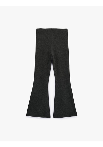 Koton Standart Bel Slim Fit Geniş İspanyol Paça Pantolon Antrasit 7wak40034ek