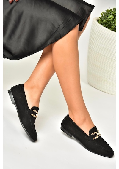 Fox Shoes U670688102 Siyah Süet Kadın Babet Siyah-süet Siyah