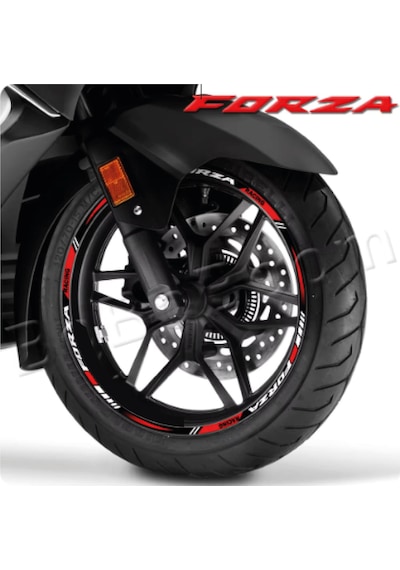 Honda Forza Sticker Jant Dışı Şerit Baskılı Kırmızı