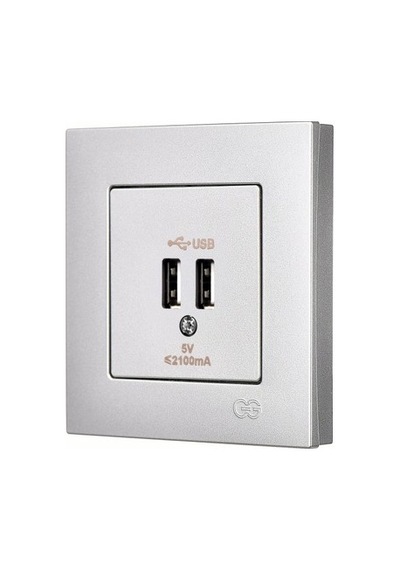 Gümüş 2 Usb Çıkışlı 5v Şarj Prizi İle Pratik Çözüm