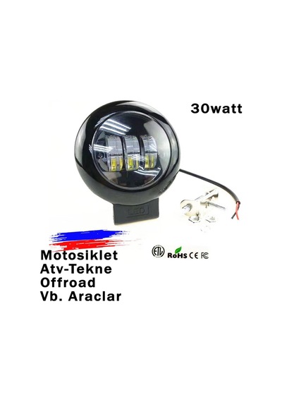 Motosiklet/off Road/atv/utv/traktör/tekne/yat Led Sis Farı Seti 2 Adet 30w Güç