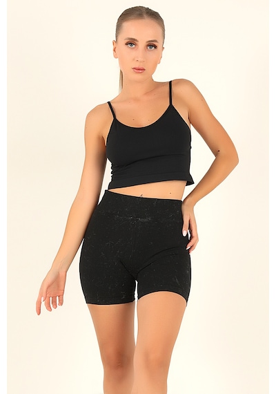 Doremi Seamless Normal Bel Kısa Kadın Tayt siyah