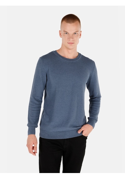 Colin's Colins Regular Fit Bisiklet Yaka Normal Kesim Mavi Erkek Kazak Cl1046786 İndigo