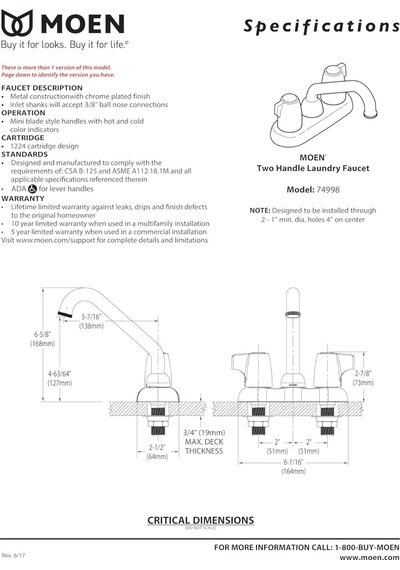Moen 74998 Chateau İki Saplı 4 İnç Centerset Yardımcı Programı Ve