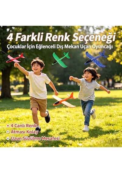 Epp Silikonlu Köpük Planör Uçak Çocuk Eğitici Model Oyuncak - Mavi