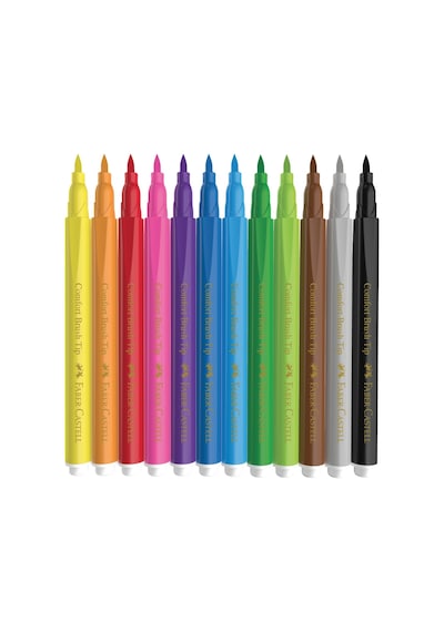 Faber-castell Comfort Fırça Uçlu Keçeli Kalem Yıkanabilir 12 Renk