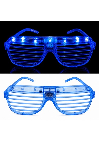 Led - 473 - Işıklı Panjur Parti Gözlüğü Mavi Renk - Spt-gld - Shutter Gözlük