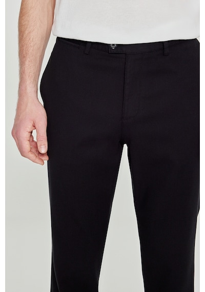 Altınyıldız Classıcs Erkek Sıyah Regular Fit Normal Kesim Yan Cepli Armürlü Casual Pantolon Siyah