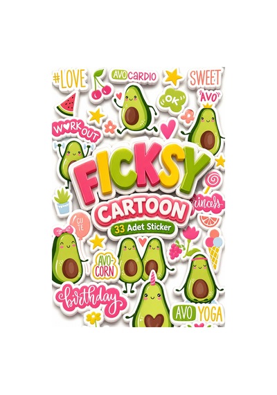 Sevimli Avokado Sticker Seti - 33 Adet Etiket Çıkartma Diğer