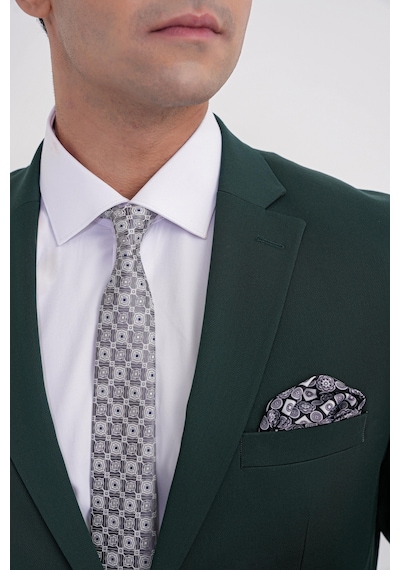Efor Slim Fit Çift Yırtmaç Düz Yeşil Klasik Takım Elbise Tk 913 Yeşil