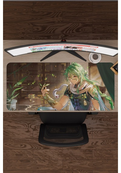 Baizhu Genshin Impact Anime Gacha V1 - 90x40 Xxl Gaming Mouse Pad Fare Altlığı