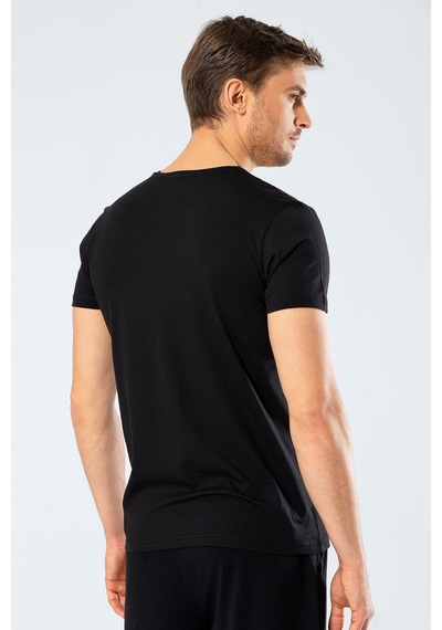 Cacharel 2170 Modal V Yaka Erkek T-shirt - Siyah Siyah