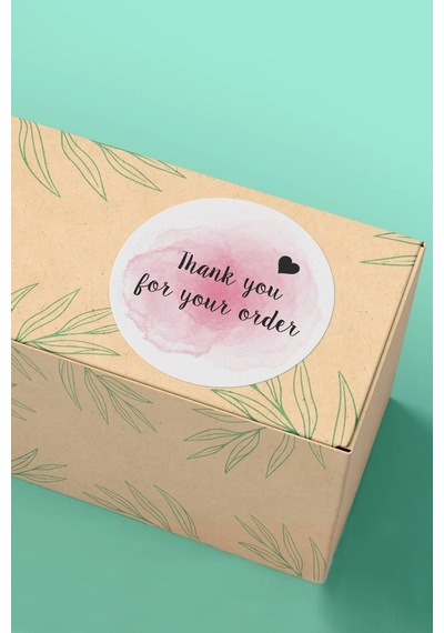 Thank You Yazılı Kargo Paketleme Sticker Etiket 3x3cm St2103 Çok Renkli