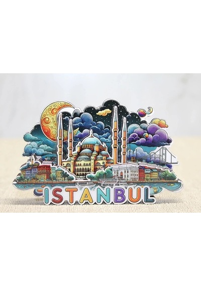 Ahşap İstanbul Temalı Magnet Alk4599 -