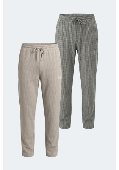 Slazenger Nıkıta 2 Li Set Erkek Siyah - Bej Eşofman Altı