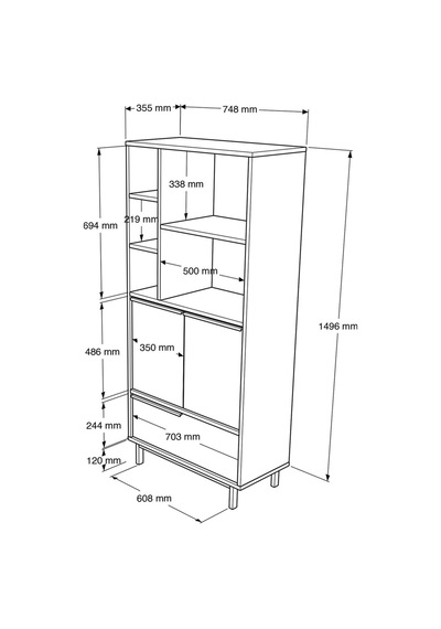 Yurudesign Ocean Mutfak Kiler Dolabı Mikrodalga 3 Kapaklı Raflı Metal Ayaklı Sepet On9a-s