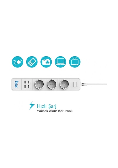 Vtn Bp-01 Wifi Yüksek Akım Korumalı Hızlı Şarj Özellikli Akıllı Priz Standart