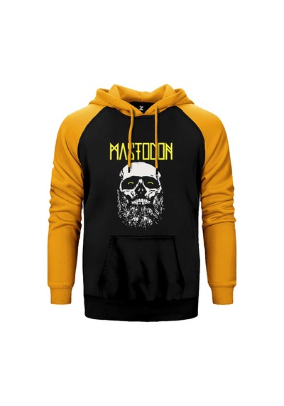 Mastodon Skull Sarı Renk Reglan Kol Sweatshirt / Hoodie