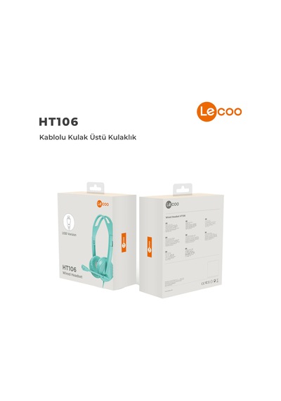 Lecoo HT106 USB Kablolu Mikrofonlu Kulak Üstü Kulaklık