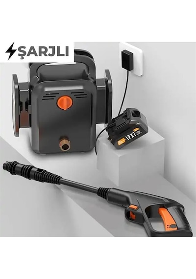 Powermaster Pm-24688 Pratik Yüksek Basınçlı Araç Yıkama Makinesi 13 Litre 80 Bar 30.000mah 350 Watt