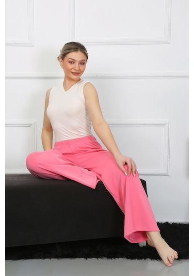 Akbeniz Kadın Bol Paça Penye Pembe Alt Üst Takım 5501-pembe Pembe